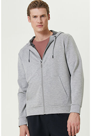 Network Gri Kapüşonlu Sweatshirt