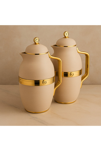 ALSAIF Al Saif Diva Thermos Set, 2 Pieces, 1L for Tea and 1L for Coffee