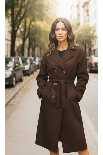 Ceylen Yeni Sezon Kuşaklı Oversize Trençkot