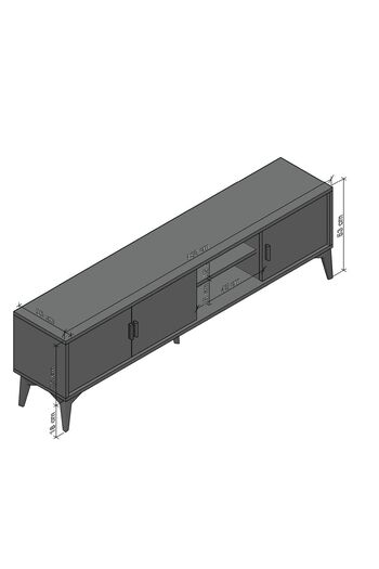 Cool Home Marin Tv Ünitesi Tv Sehpası 180 Cm Çizgi Desenli , Raflı , Sis Gri(BEYAZ DEĞİLDİR)