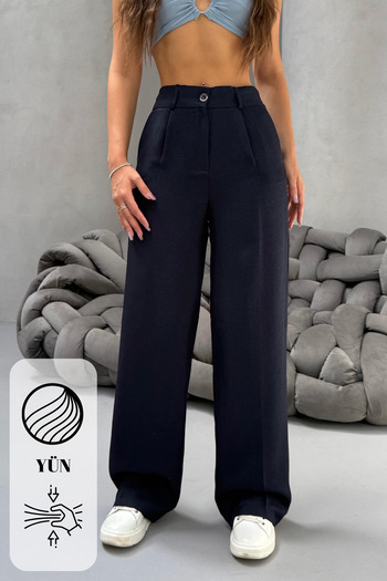 BİKELİFE Women's High Waist Wide Leg Loose Fit Casual Palazzo Pants