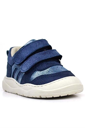 Rakerplus Schaggy Genuine Leather Navy Blue Shiny Baby Sneakers