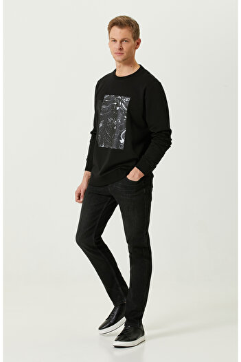 Network N-Tech Siyah Bisiklet Yaka Sweatshirt