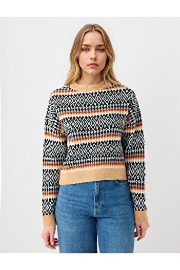 Jimmy Key Black Straight Cut Round Neck Knitwear Sweater