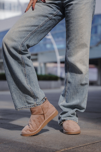 Marjin Γυναικείες μπότες Daily Pasep Mink Suede με επένδυση από γούνα