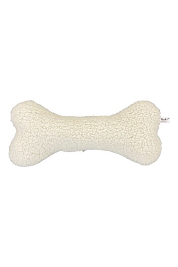 Pet Comfort Plush Bone Dog Toy Ecru 32cm