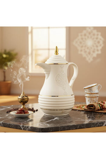 ALSAIF KITCHEN Artvivira Elegant Arabic Dallah Thermos | 1.0L Insulated Coffee & Tea Pot