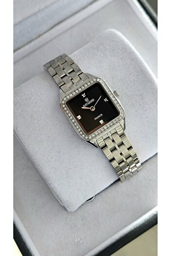 Raymond Rym-213060 Square Women's Watch Silver-Black