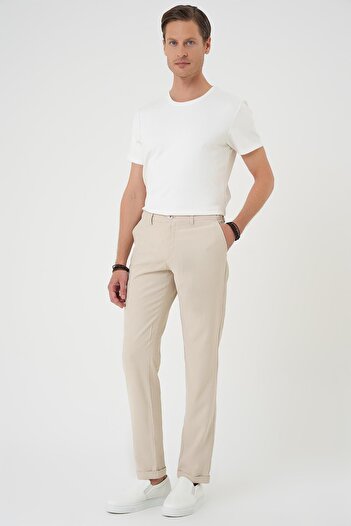 Efor Comfort Beli Lastikli Rayon Karışımlı Krem Jogger Pantolon P 1194