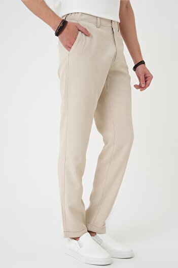 Efor Comfort Beli Lastikli Rayon Karışımlı Krem Jogger Pantolon P 1194