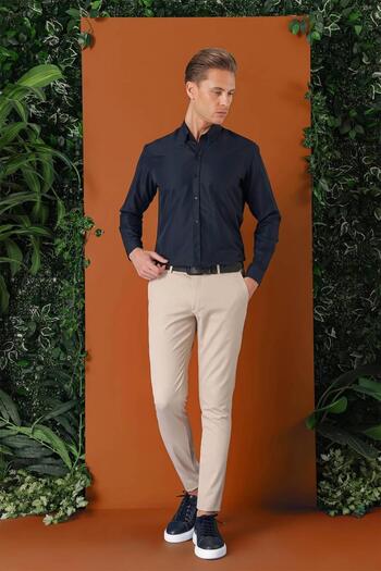 Efor Slim Fit Yan Cep Esnek Pamuk Casual Bej Pantolon P 1147