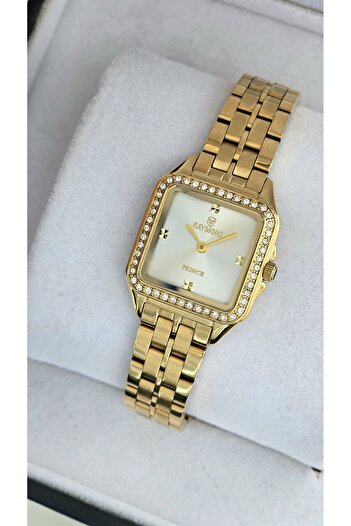 Raymond Rym-213060 Square Women's Watch Gold-White