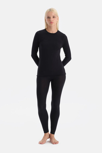 Eros Black Modal Cashmere Leggings