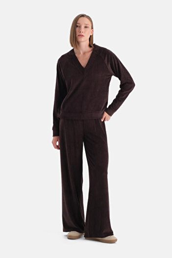 Eros Dark Brown Velvet Trousers