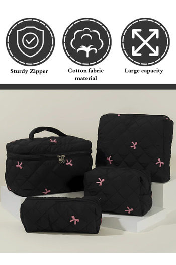 TRENZ Travel Makeup Bags, Cute Modern Design Cosmetic Organizer Bags, Set of 4 Bags
