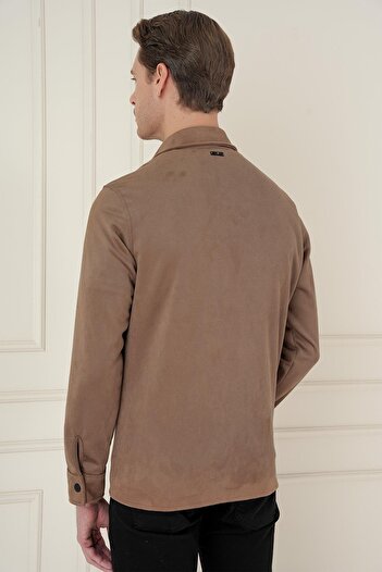 Efor Comfort Fit Mono Yaka Kapaklı Cep Casual Vizon Ceket C 699