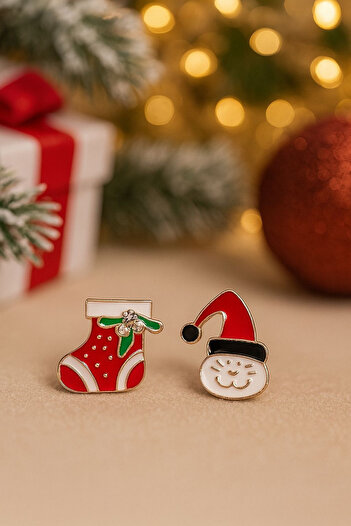 Jaida Moda Women Christmas Cat and Cute Socks Figure Christmas Earring