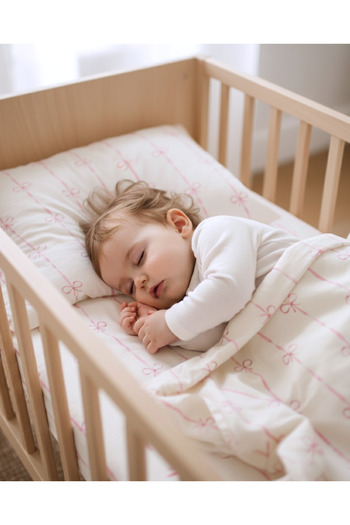 Zezig Pink Bow Baby Duvet Cover Set