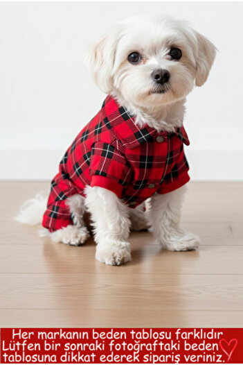 Barneystore 100% Cotton Plaid Patterned Cat and Dog Pajamas Jumpsuit