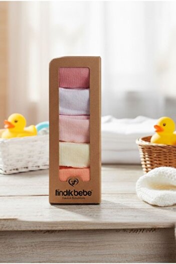 Esinti 5 Pairs of Newborn Boxed Unisex Baby Boy and Girl Colorful Socks