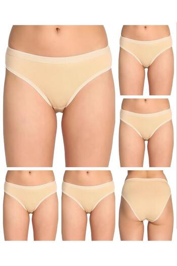 Özten Pack of 6 Luxury Lycra Non-Marking Bikini Panties Ozt6202