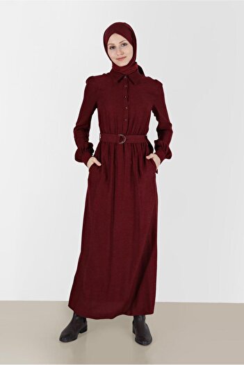 Alvina Shirt Collar and Belted Waist Dress - 42268-1