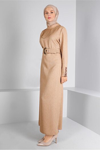 Alvina BELTED BUTTON DETAILED DRESS 43383