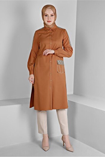 Alvina Buttoned and Plaid Tunic 43261
