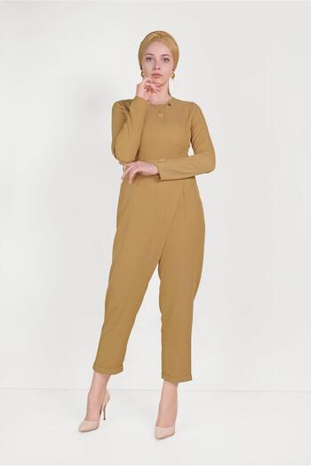 Alvina Belted Jumpsuit with Side Zipper 40506