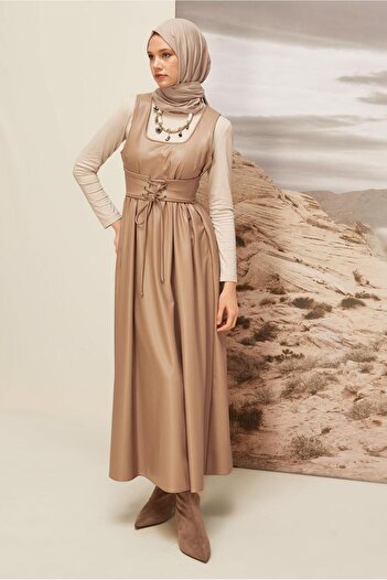 Alvina Artificial Leather Jile Dress 46092