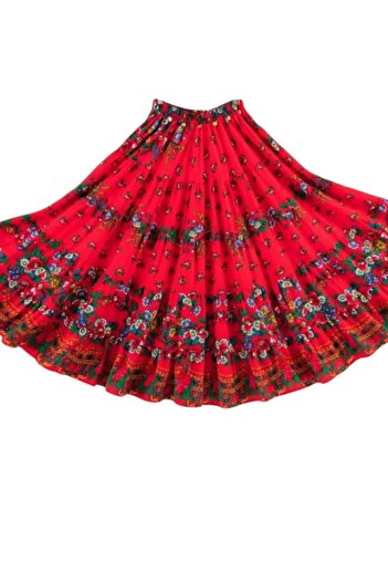 VIKI DISAIN Long red skirt with Printed , full material –