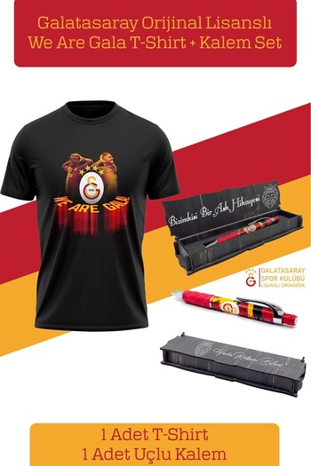 Galatasaray Γνήσιο σετ μπλουζάκι και στυλό με άδεια We Are Gala σε ξύλινο κουτί