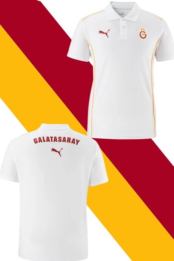 Galatasaray Γνήσιο μπλουζάκι με λογότυπο A-Team Polo με λαιμόκοψη, λευκό