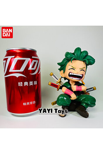 BANDAI Zoro No Box One Piece Anime Figure Sitting Laughing Luffy Action Figures Kawaii Sanji Zoro Figurine