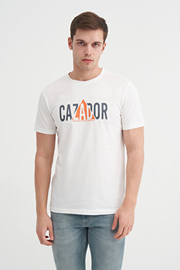 Cazador Μπλουζάκι με βαμβακερή στάμπα με λεπτή εφαρμογή