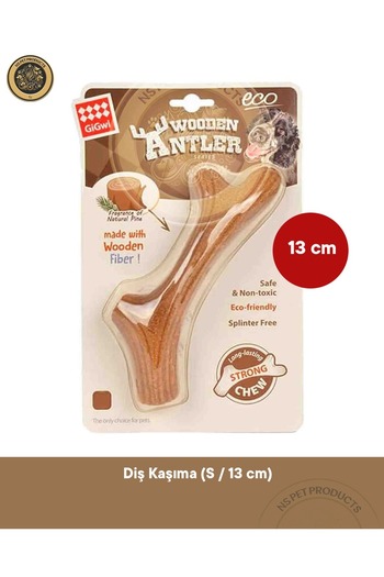 Gigwi Natural Wood Dog Teething Toy Small (13cm)