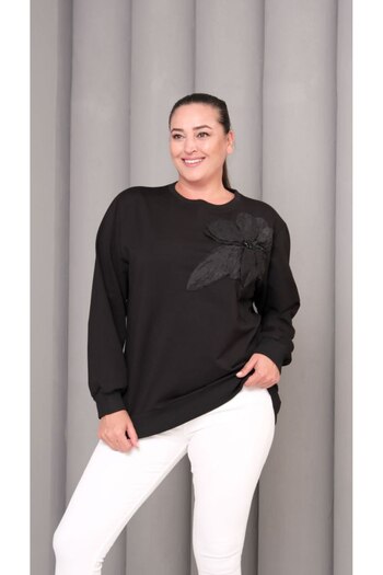 Esina Women's Two Thread Sweatshirt with Floral Detail