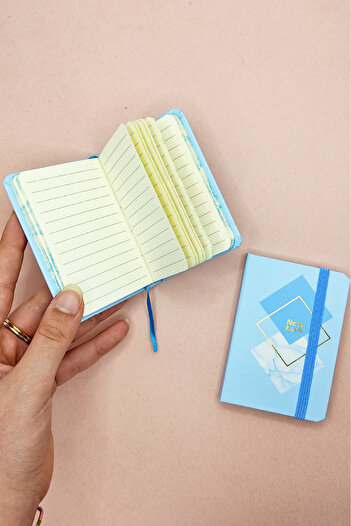 Limmy A7 Decorative Stylish Notebook - Elastic Pocket, Blue