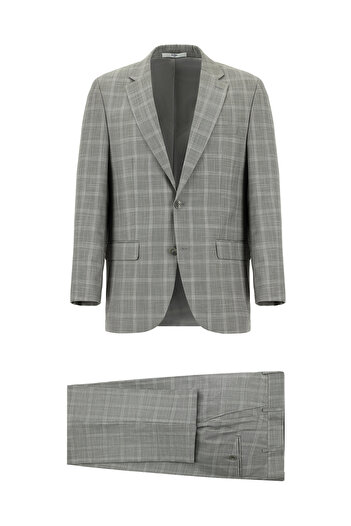 Kiğılı Relaxed Fit Comfortable Cut Classic Plaid Suit
