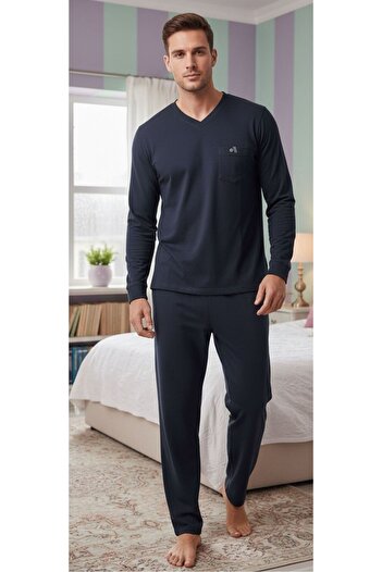 lacaton V Neck Plus Size Men's Tracksuit Set