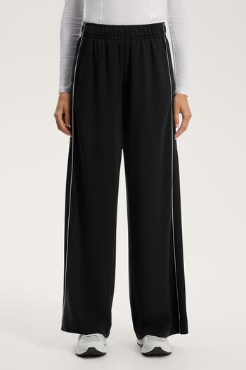 Oysho Side appliqué wide straight-leg trousers with modal