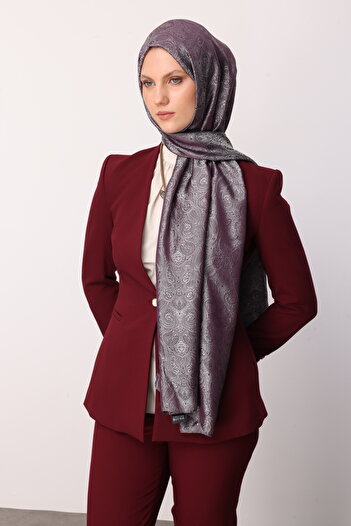 Mooncorn Moren Pattern Shine Line Shawl Purple-Grey