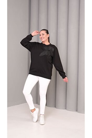 Esina Women's Two Thread Sweatshirt with Floral Detail