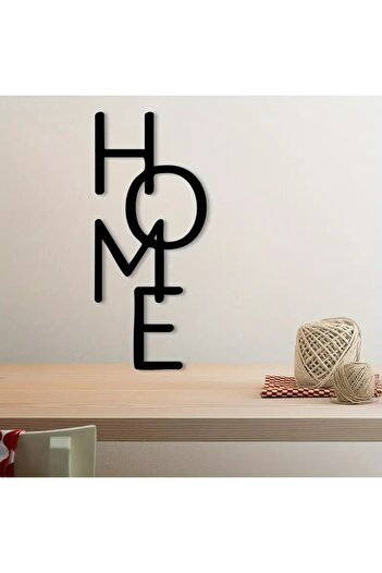 VENON Decor de perete din metal HOME WRITTEN, negru, 40 cm, pictură decorativă, artă de perete din metal minimalist