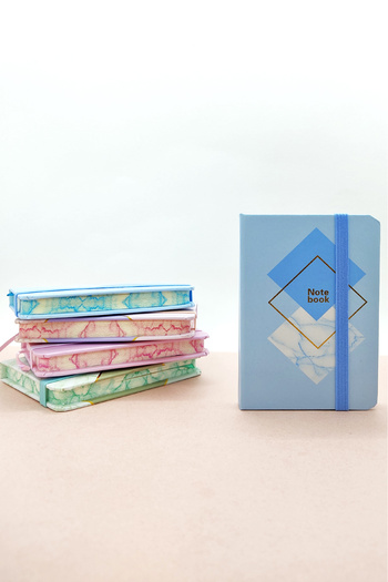Limmy A7 Decorative Stylish Notebook - Elastic Pocket, Blue