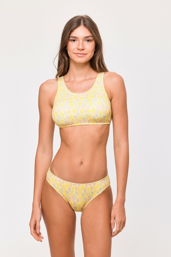 Woody 10-16 Years Old Girl Upf50+ Protected Bikini-Yab - 962-Lavender Printed Yellow