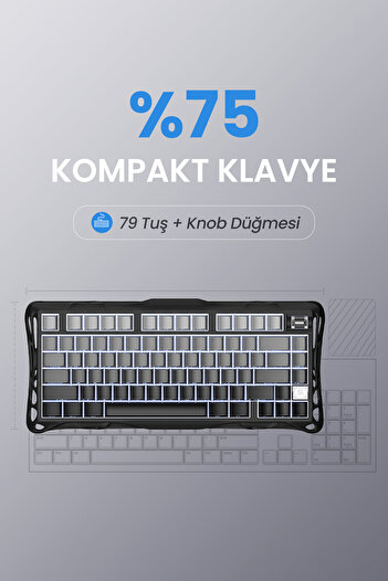 Gravastar GravaStar K1 Gradient Black:75% Hot-Swap,Custom Switches,RGB,Wireless/Wired, 8000mAh,Multi-Platform