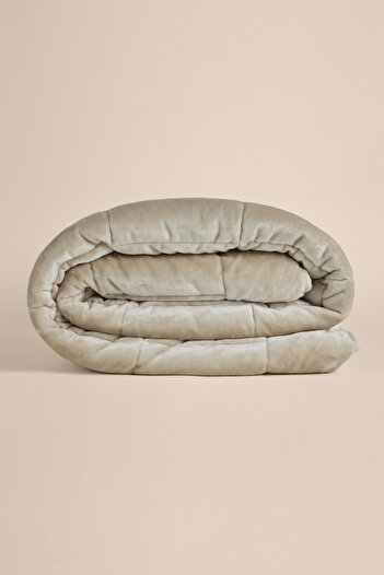 Penelope Double Sided Welsoft Quilt Stone 195X215 cm - Velour Series