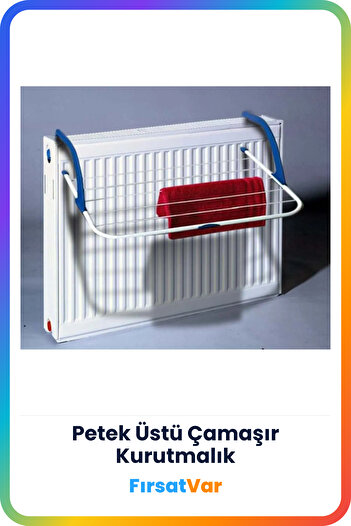 FırsatVar Çamaşırlı Kalorifer Petek Üstü Elbise Giysi Havlu Askısı Ev Tipi Çamaşır Kurutmalığı