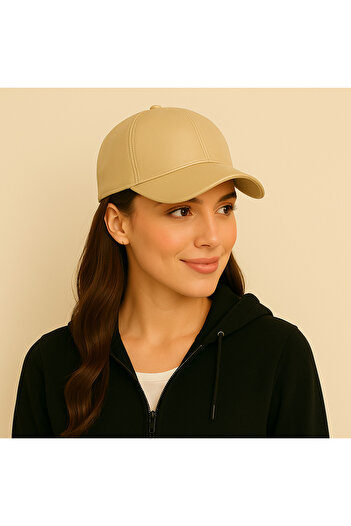 Hayalet 100% Pu Leather Stylish and Adjustable Unisex Leather Cap Women/Men Leather Hat Sports Model